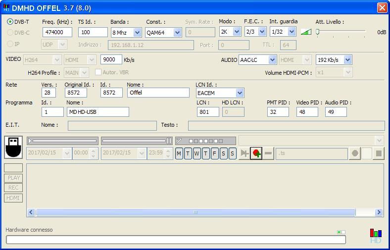 Art. 07-902 User manual 4.5 Programmazione tramite PC La programmazione del modulatore può avvenire anche mediante PC utilizzando il software dedicato DMHDOffel.