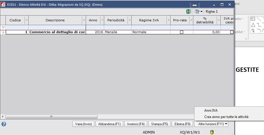 2) CREAZIONE NUOVO ANNO PER LE ATTIVITA IVA GESTITE Vediamo ora come creare il