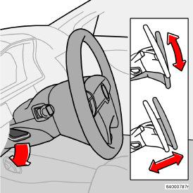 Regolazione del volante Il volante può essere regolato sia in senso verticale che orizzontale.