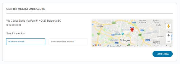 Ti verrà chiesto di selezionare se necessario un medico della struttura da te scelta.