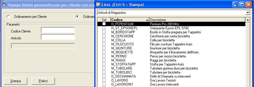 12 Manuale Operativo La multilista è attiva anche nel caso di selezione per codice