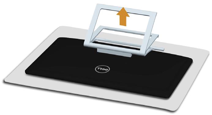 Installazione del monitor Preparazione del supporto NOTA: Il supporto è staccato quando il monitor è inviato dalla fabbrica. 1. Collocare il monitor su un panno morbido o su un cuscino. 2.