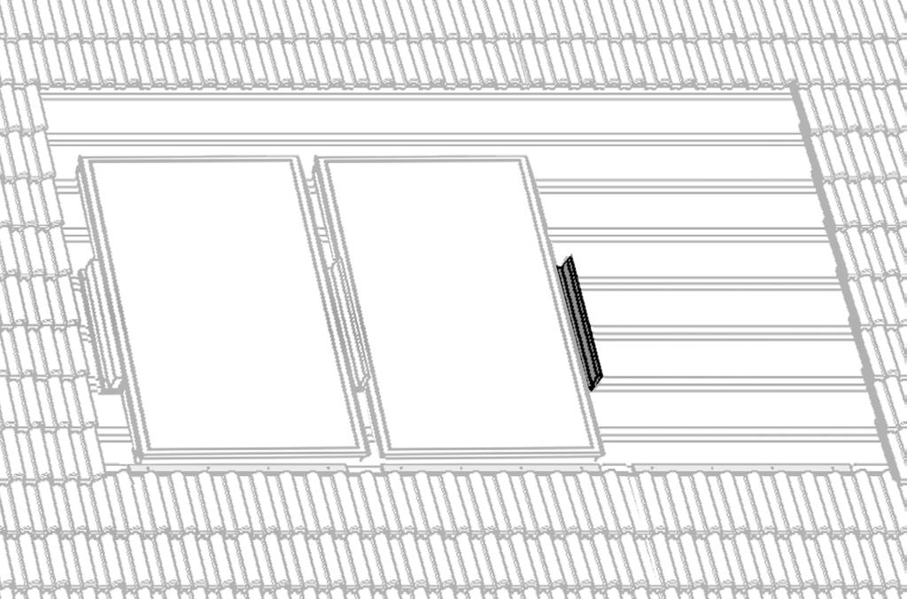 3 Collegamento e fissaggio dei collettori alla construzione del tetto b Il motaggio della stecca centrale (0) 3 vite per legno 3,9 45 [mm] c Il