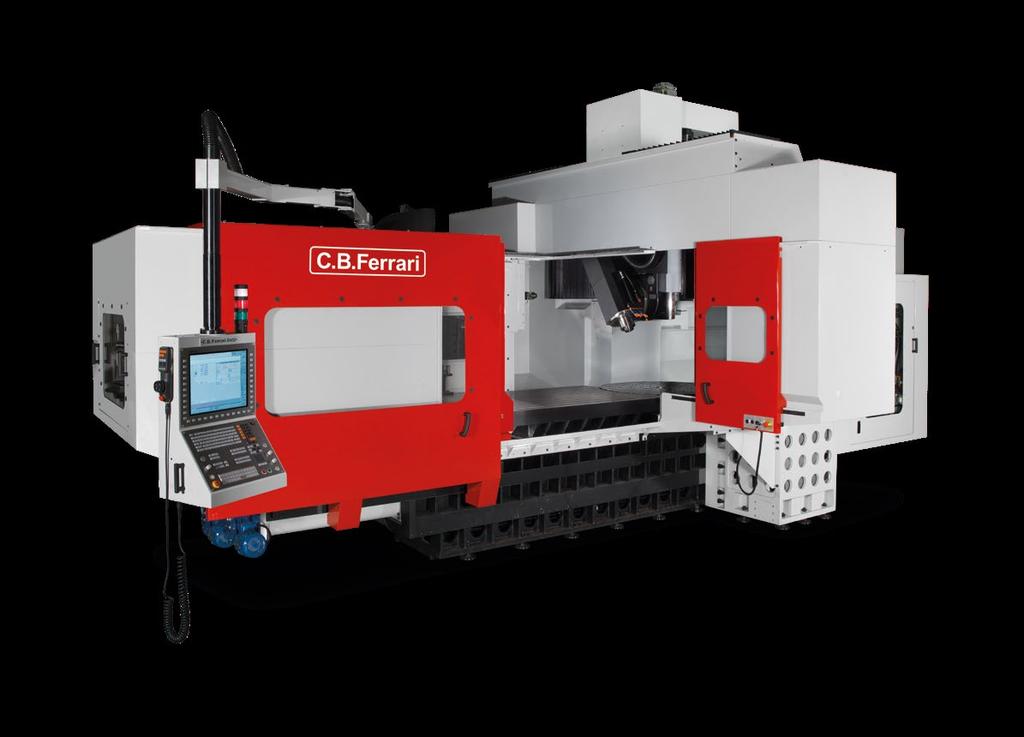 con testa continua e tavola girevole è possibile applicare elettromandrini di potenza che consentono sia l escuzione di sgrossature che di finiture.