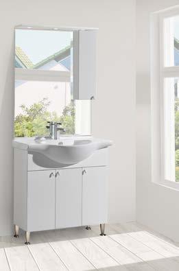 ba808 BIANCO LUCIDO E OLMO Bagno completo di lavabo in ceramica