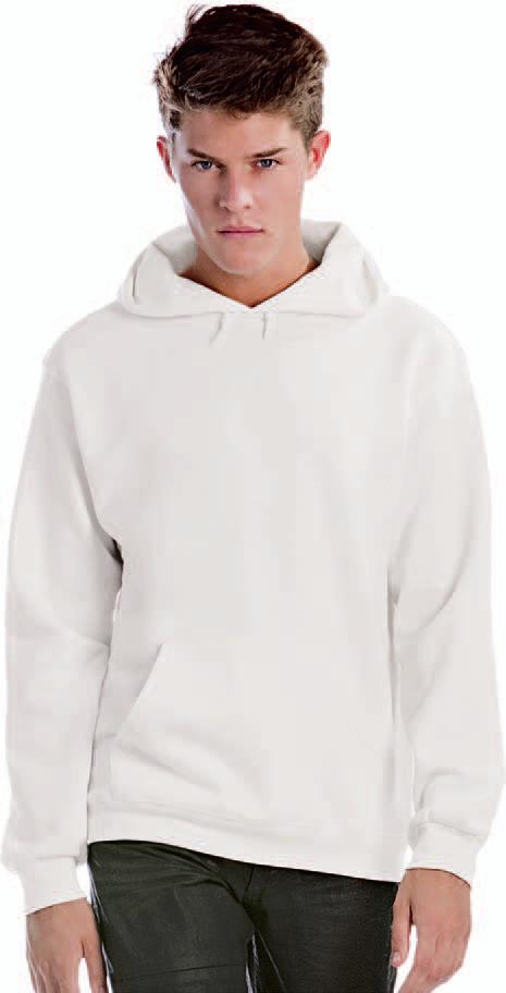 12 SWEATS BCID003 Sweat-Shirt Hooded 80% cotone, 20% poliestere, felpata internamente, con cappuccio doppio. Tasca a canguro. BCWW2 p. 10 BCWK81 p.