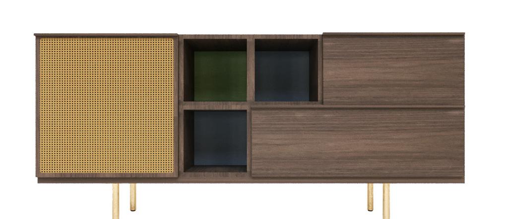 SWING SIDEBOARD Modular sideboards and cabinets, customizable in the choice between doors, drawers and open