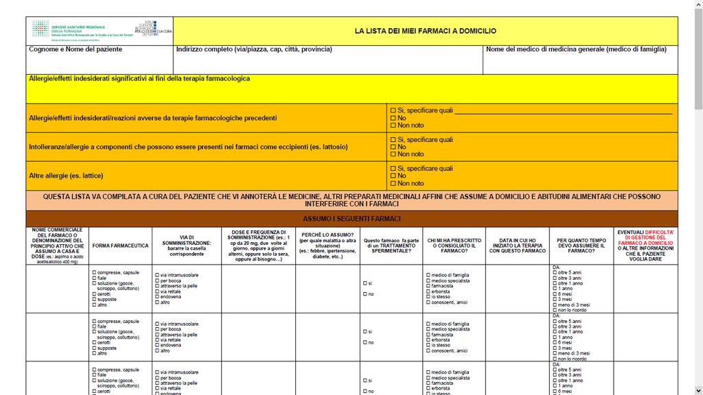 Ricognizione/Riconciliazione La Scheda di Ricognizione/Riconciliazione deve