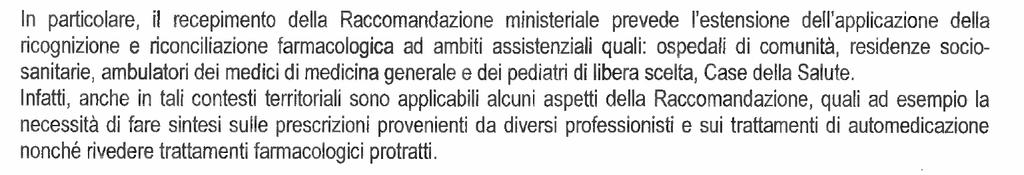 Anni 2015-2016 L ESTENSIONE DELL APPLICAZIONE DELLA RACCOMANDAZIONE