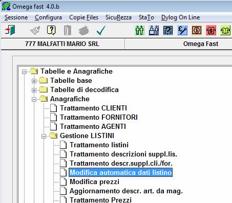 E) GESTIONE LISTINI Sostituzione aliquote Iva nei LISTINI PREZZI Nota Bene: se nell archivio listini prezzi sono presenti listini Iva inclusa, occorre eseguire preliminarmente la procedura descritta