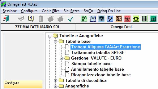 B) TABELLE E ANAGRAFICHE L operazione prioritaria è l inserimento dell aliquota Iva 22% nell anagrafico Aliquote Iva.