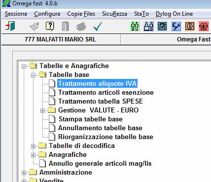 Inserire le diverse anagrafiche relative l aliquota 22% che si ritiene di utilizzare normalmente.