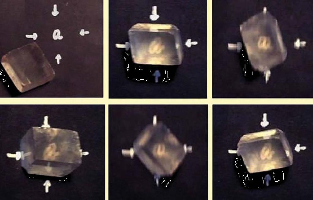 16 - LA DIVERSA RIFRAZIONE DEI RAGGI Un cristallo di calcite è appoggiato su un foglio su cui è scritta una lettera.