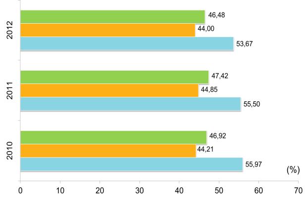 Nel corso del 2012 la produzione di energia elettrica è rimasta pressoché stabile, mentre la quantità di vapore ceduto ha subito una progressiva lieve diminuzione a seguito della minore richiesta dei