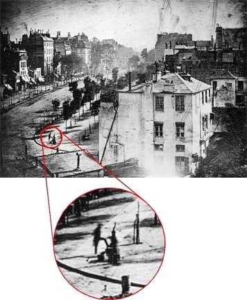 Questa è la prima fotografia in cui appare una figura umana, qualcuno sostiene che sia lo stesso Daguerre, che dopo aver aperto l obiettivo, è sceso in strada e si è fermato per alcuni minuti in