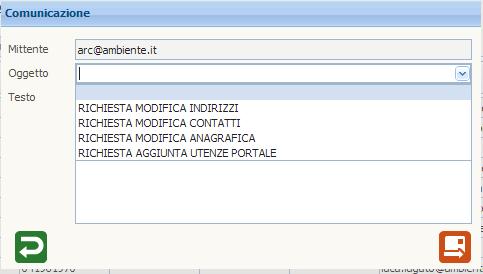 All interno del Folder Contatti Interni trovano posto i nominativi per i quali è possibile la creazione degli utenti che possono avere accesso ad ARC.