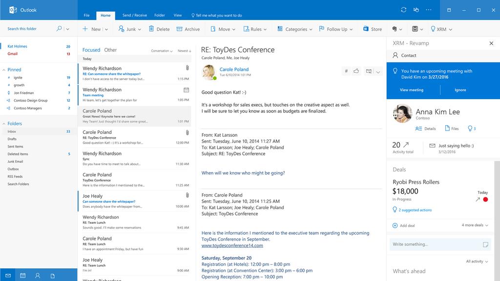 Outlook Customer Manager Aiuta le piccolo imprese a monitorare e far crescere le relazioni con i clienti, direttamente da Outlook TUTTE LE