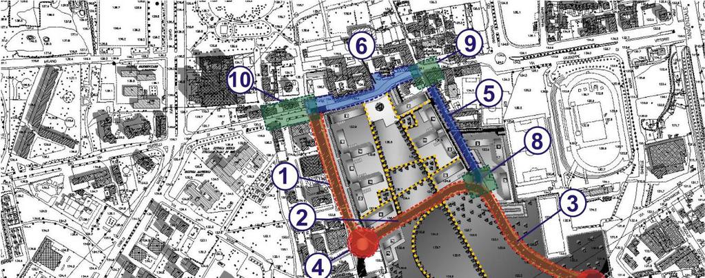 In modo dettagliato vengono riassunti tutti i possibili interventi che concorrono alla definizione dello scenario di progetto. Figura 50 Viabilità di progetto interventi previsti 1.