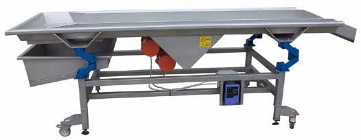 TAVOLO DI SELEZIONE VIBRANTE con vaschetta di raccolta estraibile Particolare Sorting Vibrating Table 818 VBC 3000-3000x800 mm 820 Canali