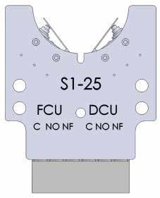 scheda S1-25-B con microinterruttori pala aperta-chiusa + 2 viti, serie 25/23 (manuale compact)