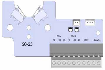 DFCQS125 Kit scheda madre S0-25 e microinterruttori pala aperta-chiusa + 2 viti per meccanismo