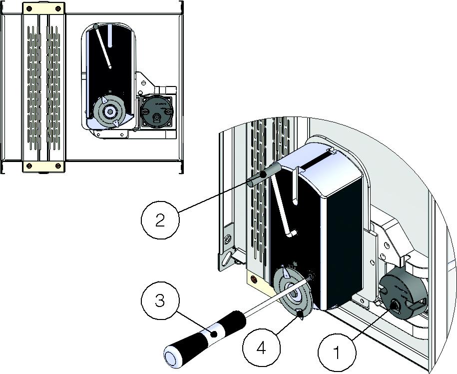 fusibile a 95 C). Per chiudere la serranda quando il motore è alimentato agire sull interruttore posizionato sul sensore di temperatura oppure togliere l alimentazione.