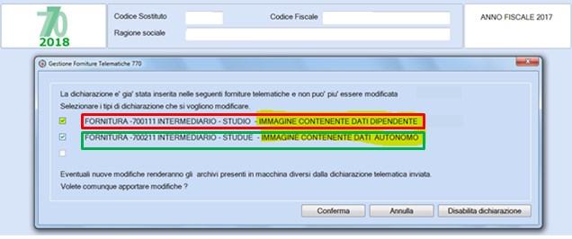 preparata con l'indicazione del codice Intermediario e il contenuto della fornitura, un esempio: Procedere con la Preparazione Dichiarazione Telematica e la Creazione Telematico per il secondo flusso.