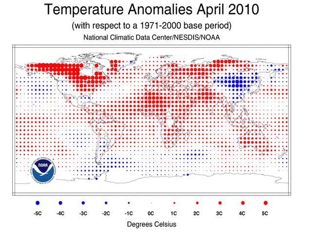 Analisi CLIMATICA (a cura di Michele Boncristiano) Secondo i dati pubblicati dalla NOAA, dopo marzo 2010, anche il mese di aprile 2010 passa alla storia come il più caldo a livello globale mai