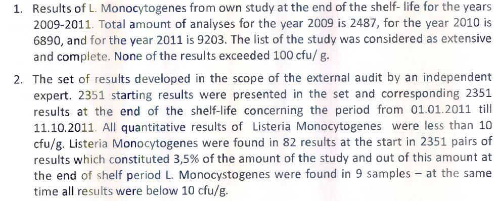 Listeria monocytogenes in salmone