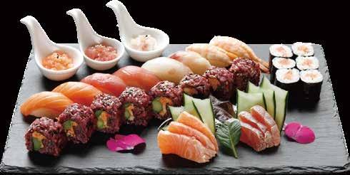 Sushi misto -------------------------------- 50 SUSHI BEST 38,00 red best maki, 8 nighiri