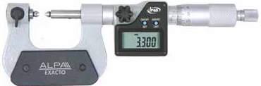Micrometers IP65 Outside thread digital micrometer Micrometro digitale IP65 per filettature EXACTO Resolution 0.001-60 anvil to measure pitch diameter and metric screw threads.