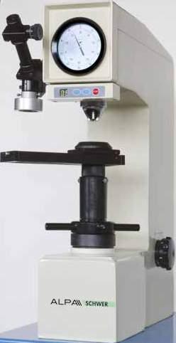 Measuring machines Universal analogic hardness tester Durometro universale con quadrante analogico SCHWER Universal analogic hardness test with the following features: - Rockwell (HRA,HRB,HRC),