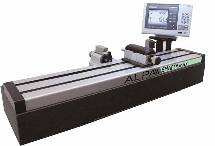 Shaft measuring bench Banco di misura per alberi SHAFTmax is a manual measuring bench for shafts designed to be placed in the production floor for an iediate feedback on the tolerance limits.