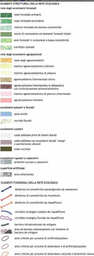 Estratto della Carta ecologica del PIT nel bacino del torrente Celetra, con indicate (cerchio rosso) le aree in cui sono previste le casse di espansione.