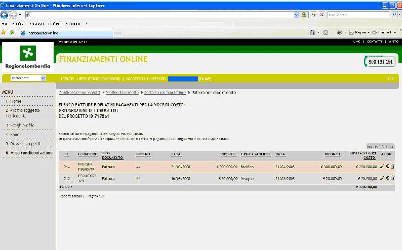 1.1.1.9 Firmatario rendicontazione Dalla pagina di riepilogo voci di costo, premendo sul tasto Continua si accede alla sezione successiva, del Firmatario rendicontazione, nella quale viene chiesto al