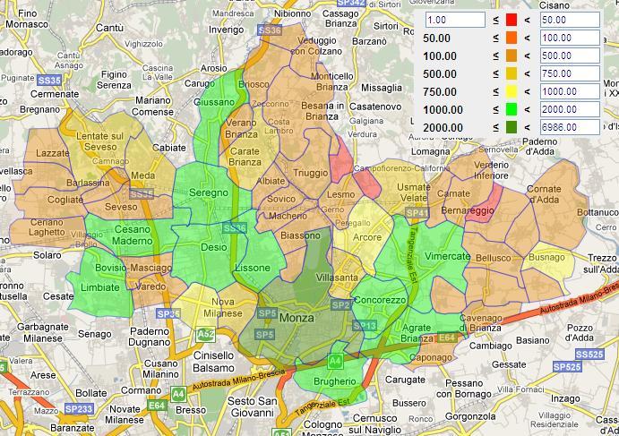 Analisi territoriale degli Avviamenti Si riporta di seguito un ulteriore modalità per la visualizzazione della distribuzione degli avviamenti per comune della sede operativa dell azienda che effettua