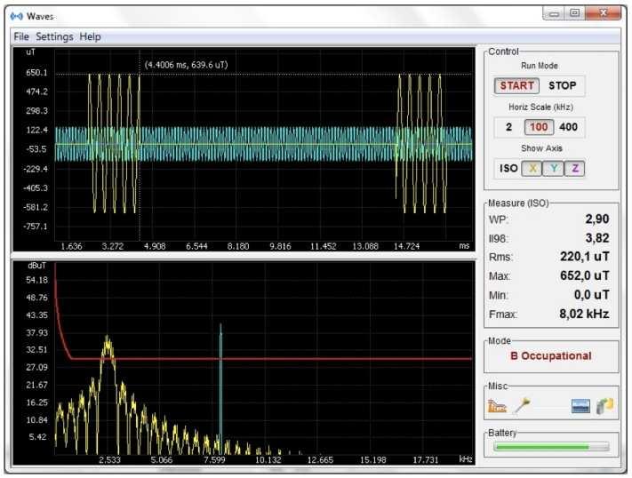 Software Waves: L applicativo Waves permette di effettuare analisi nel dominio del tempo e della frequenza sia in real time che in post elaborazione dei dati registrati durante i monitoraggi.