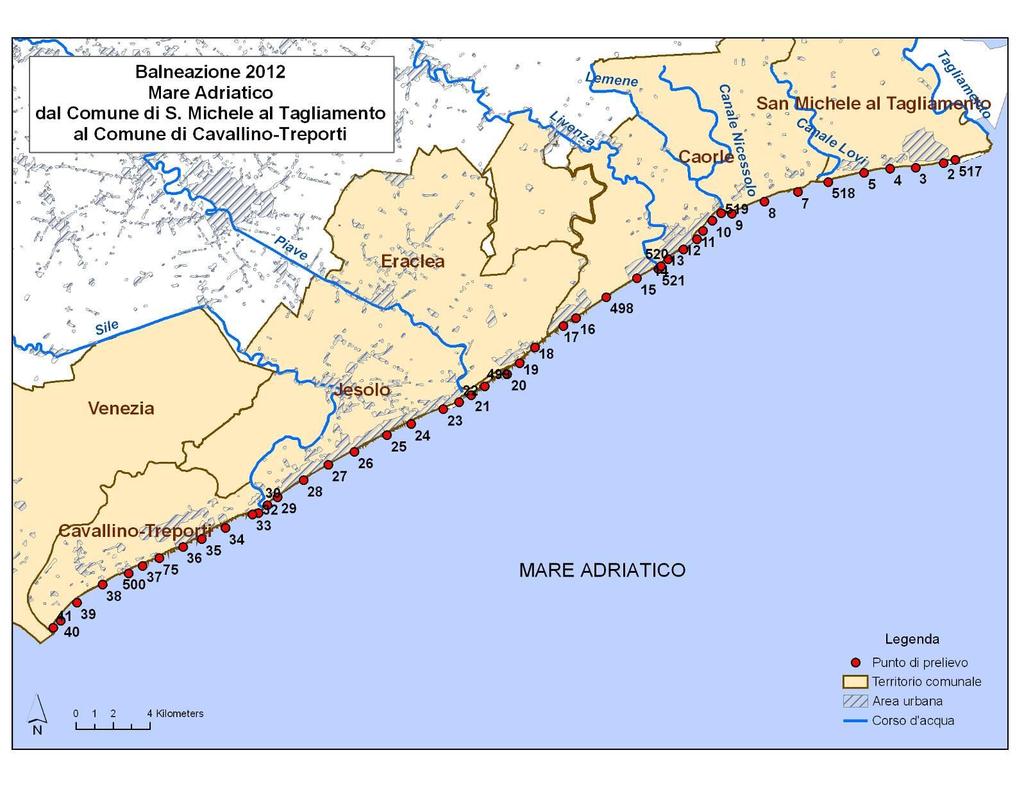 Figura 1 Balneazione 2010-2013 Mare Adriatico
