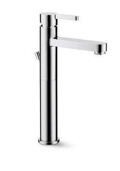 Long spout. art. 65813 Miscelatore monocomando versione alta per lavabo da appoggio, con scarico da 1 1/4. Flessibili di alimentazione F3/8.