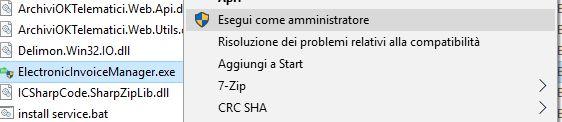 bat Verificare nei servizi di Windows la presenza del servizio einvoicemanger Il