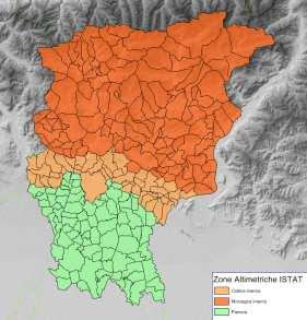 Figura 1.22. Classificazione del territorio provinciale per fascia altimetrica Fonte ISTAT Figura 1.23. Classificazione della popolazione per fascia altimetrica - Fonte MISE Tabella 1.8.