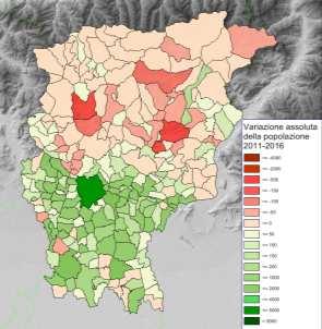 Figura 1.6. Variazione assoluta e percentuale della popolazione residente tra il 20