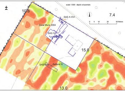 Rilievo della «Zona Mura» con la porta urbica 4