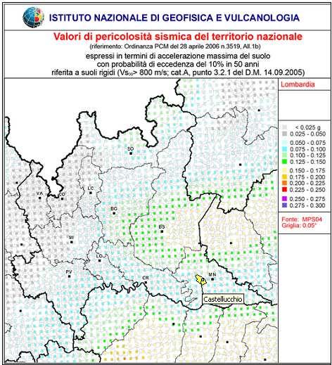 Mappa di pericolosità sismica Regione Lombardia A. Beni storici vincolati: (E la spiegazione della legenda definita nella planimetria allegata in fondo al rischio stesso) A1.