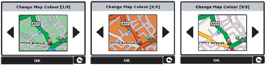 5.9 Cambia Colore Mappa Questa opzione vi permette di scegliere tra vari colori per visualizzare la mappa.
