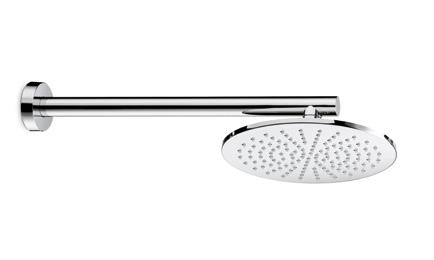 27892. art. 67793 Soffione doccia a parete in ottone con getto a pioggia. Brass wall head shower with raining jet. art. 67606E Deviatore ad incasso a 3 uscite senza stop.