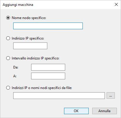 . Controllare se le macchine desiderate sono presenti nell'elenco: Se le macchine sono nell'elenco, andare al passaggio 4. Se le macchine non sono nell'elenco, andare al passaggio 3.