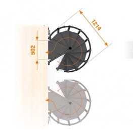 Inclinazione e misure: (vedi disegno). Portata Kg 150. Peso netto Kg 78 Cod.