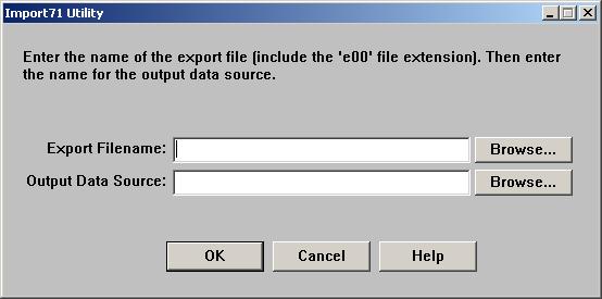 specificando il nome e il percorso del file di interscambio.e00 (Export Filename:) e il nome dello shape di uscita (Output Data Source:). 5.1.