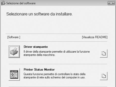 APERTURA DELLA SCHERMATA DI SELEZIONE DEL SOFTWARE (PER QUALSIASI SOFTWARE) 4 Viene visualizzata la schermata "CONTRATTO DI LICENZA".